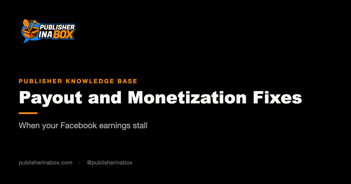 Facebook Page Payout and Monetization Issues in 2026 and How to Fix Them