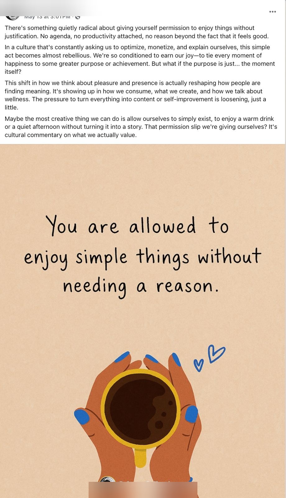 Finished Facebook post produced by the automation engine, example 11